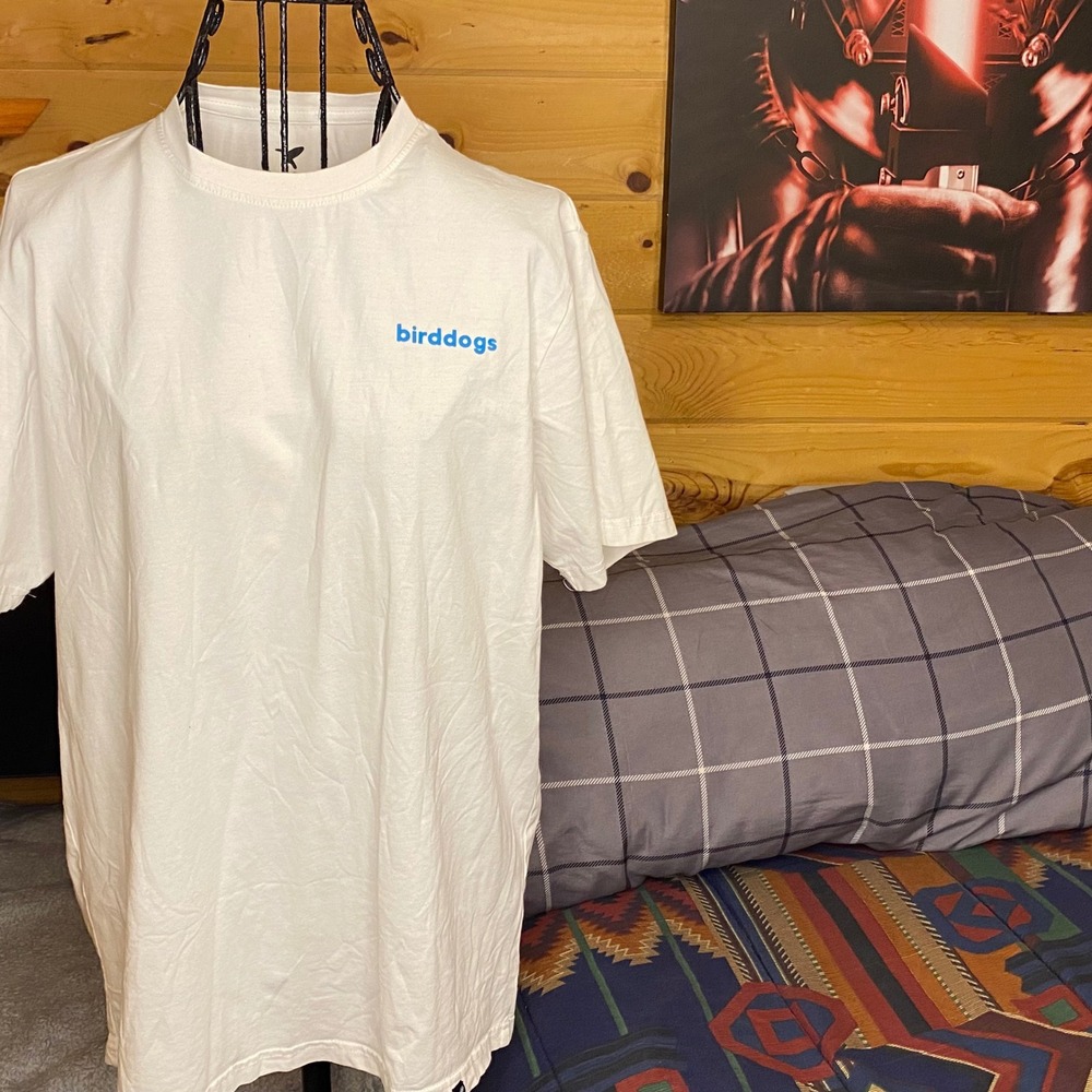 BirdDogs T-Shirt Medium White Colorful Abstract Graphic 90s Style Logo Tee